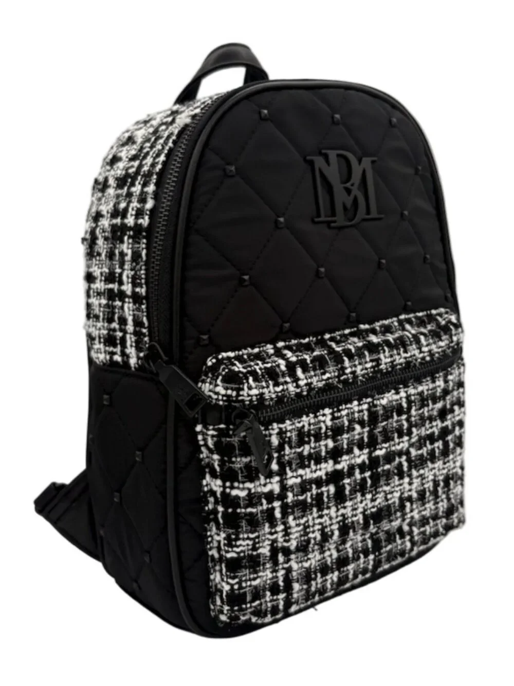 NEW! Badgley Mischka Black Tie Tweed Backpack Medium Size